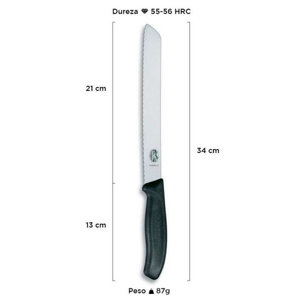 Imagem de Faca Pão Swiss Classic 21 cm 6.8633.21B - Victorinox