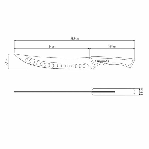 Imagem de Faca para Carne Butcher Tramontina Churrasco Black 22841110 10" Aço Inox Escurecido