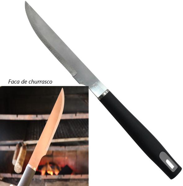 Faca para carne churrasco picanheira cozinha chef de aço inox premium preta 38cm - Dynasty Imagem de Faca para carne churrasco picanheira cozinha chef de aço inox premium preta 38cm