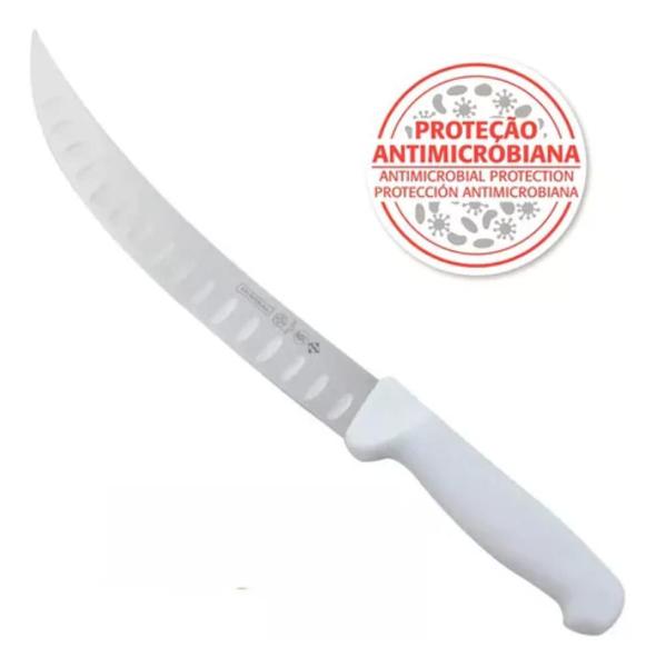 Imagem de Faca Para Carne Curvada Mundial Master Cabo Branco 253mm de Corte Profissional