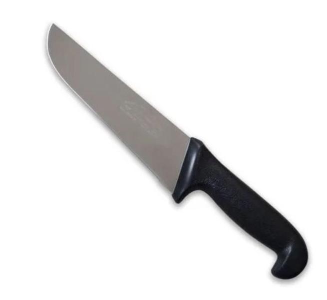 Faca Para Carne De Inox Com Cabo Preto Premium 8- Corneta Imagem de Faca Para Carne De Inox Com Cabo Preto Premium 8- Corneta