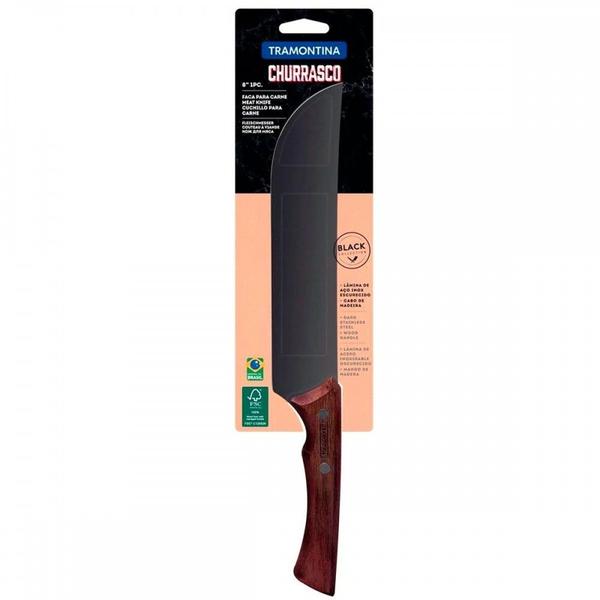 Faca Para Carne Tramontina Churrasco Black 8'' - 22843108 Imagem de Faca Para Carne Tramontina Churrasco Black 8'' - 22843108