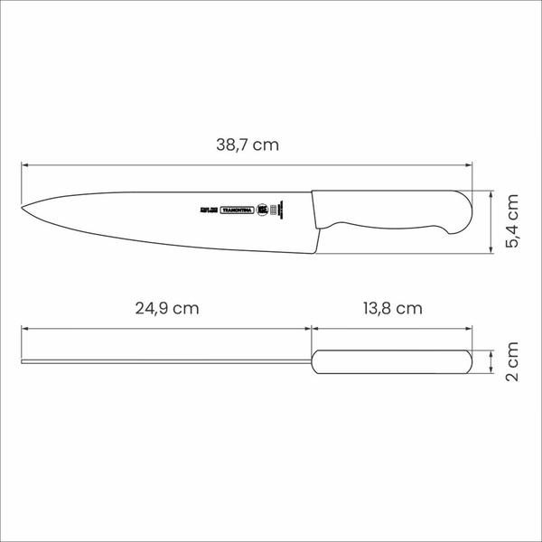 Imagem de Faca para Carne Tramontina Profissional Inox 10 polegadas Verde com Proteção Antimicrobiana 10"