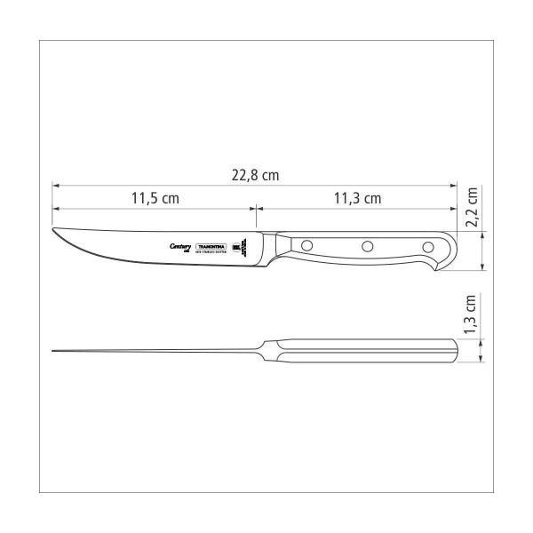 Faca para Churrasco e Frutas Tramontina Century com Lâmina de Aço Inox e Cabo em Policarbonato 5" Imagem de Faca para Churrasco e Frutas Tramontina Century com Lâmina de Aço Inox e Cabo em Policarbonato 5"