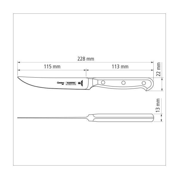 Faca para Churrasco e Frutas Tramontina Century com Lâmina de Aço Inox e Cabo em Policarbonato 5" Imagem de Faca para Churrasco e Frutas Tramontina Century com Lâmina de Aço Inox e Cabo em Policarbonato 5"