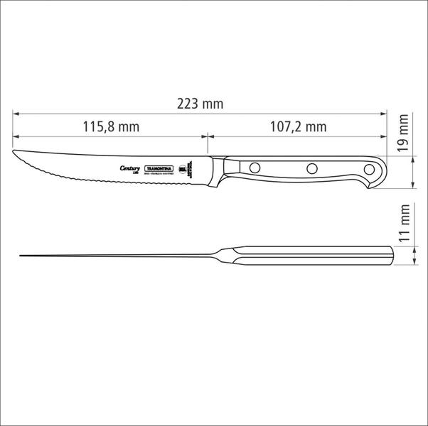 Imagem de Faca para Churrasco e Frutas Tramontina Century com Lâmina em Aço Inox e Cabo de Policarbonato e Fib