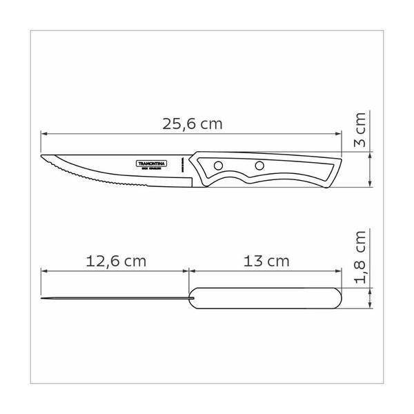 Imagem de Faca para Churrasco Jumbo Tramontina Inox Polywood 5 "