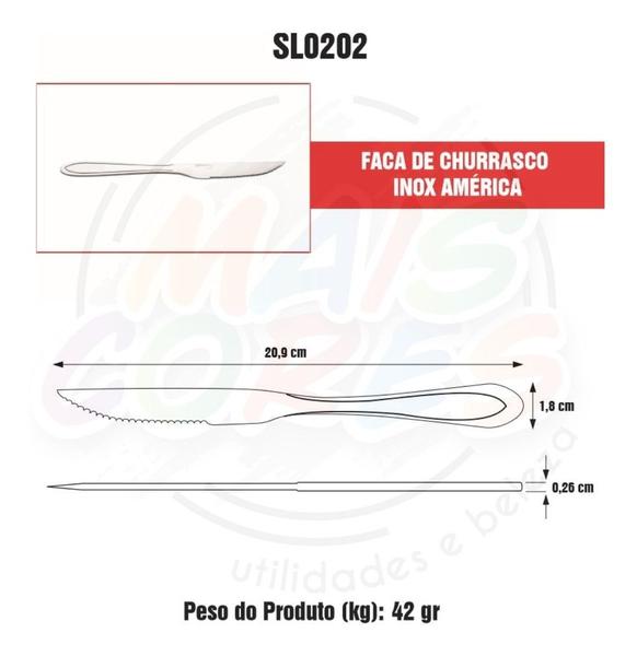 Imagem de Faca Para Churrasco (kit Com 12 Unidades)