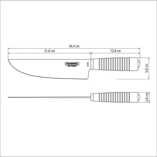 Imagem de Faca para Churrasco Tramontina 21141198 com Bainha 8" Castanha