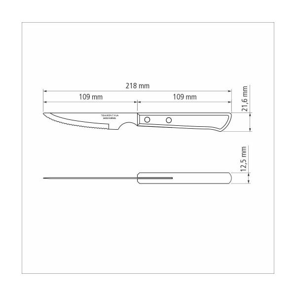 Imagem de Faca para Churrasco Tramontina com Lamina em Aço Inox e Cabo em Madeira Polywood Vermelho 4"