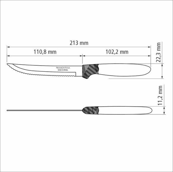 Faca para churrasco tramontina ipanema com lâmina em aço inox e cabo de polipropileno preto 5 Imagem de Faca para churrasco tramontina ipanema com lâmina em aço inox e cabo de polipropileno preto 5