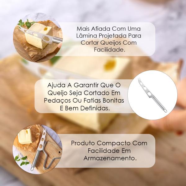 Imagem de Faca Para Cortar Queijo Em Aço Inox Cortador Fatiador