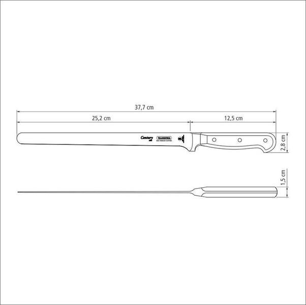 Imagem de Faca para fiambres tramontina century com lâmina em aço inox e cabo em policarbonato 10