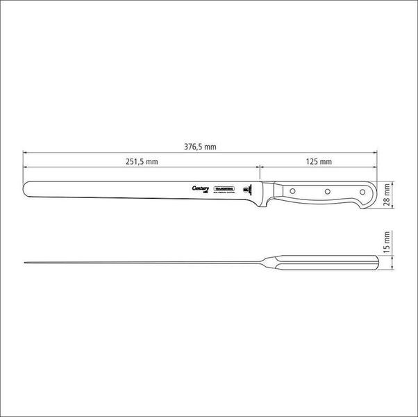 Imagem de Faca para fiambres tramontina century com lâmina em aço inox e cabo em policarbonato 10
