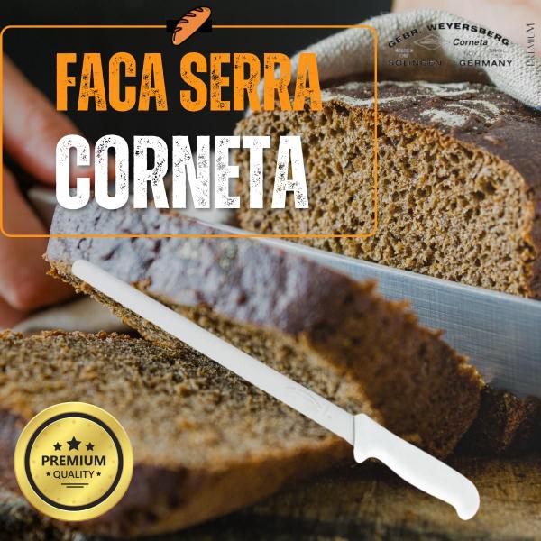 Imagem de Faca para Pão Bolo Tortas Serrilhada Corneta Premium 12