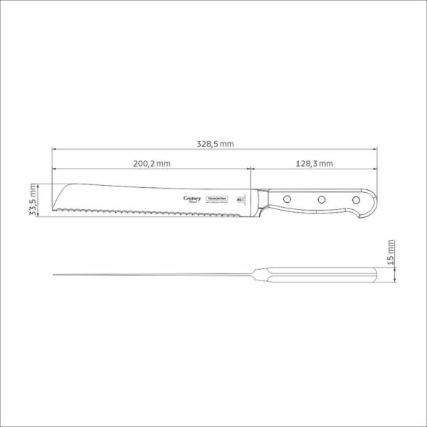 Imagem de Faca para Pão Tramontina Century Wood 8 polegadas
