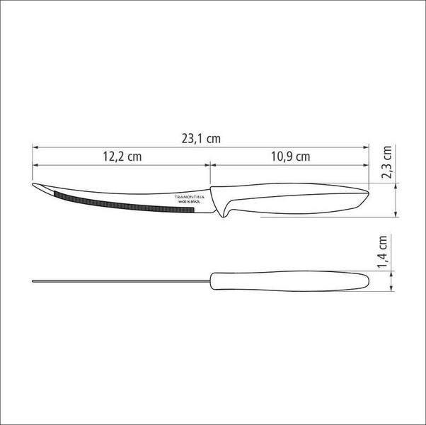 Imagem de Faca para tomate 5 plenus preto - lamina de aco inox e cabo de polipropileno