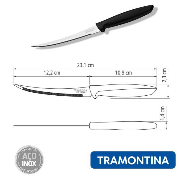 Imagem de Faca Para Tomate Em Aço Inox 5 Polegadas Plenus Micro Serrilhada Tramontina