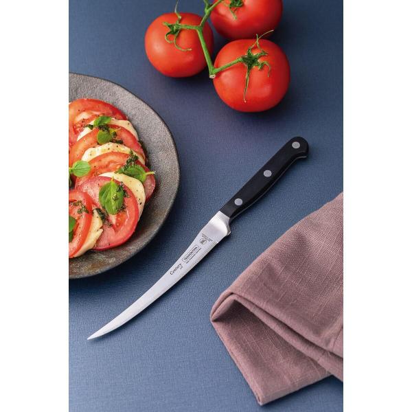 Imagem de Faca para Tomate Legumes Century 5" Aço Inox e Policarbonato com Fibra de Vidro Tramontina Preto