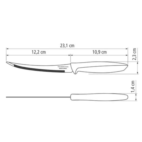 Imagem de Faca Para Tomate Tramontina Plenus Aço Inox Preto