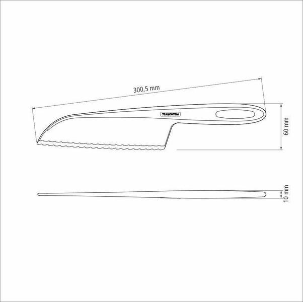 Imagem de Faca para tortas, bolos e saladas tramontina ability em nylon vermelho