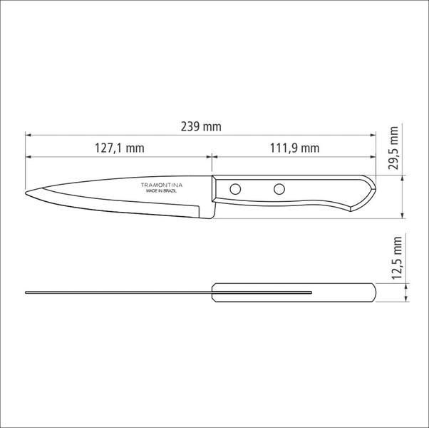 Imagem de Faca Peixeira Tramontina Dynamic com Lâmina de Aço Inox e Cabo de Madeira 5"