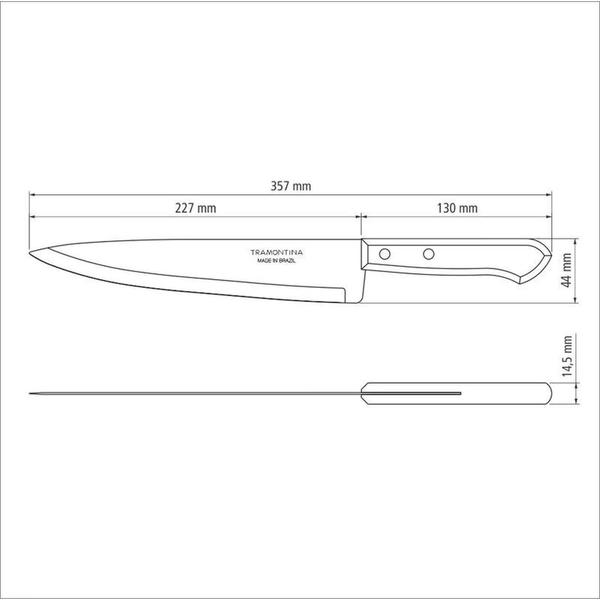 Imagem de Faca Peixeira Tramontina Dynamic com Lâmina de Aço Inox e Cabo de Madeira 9"