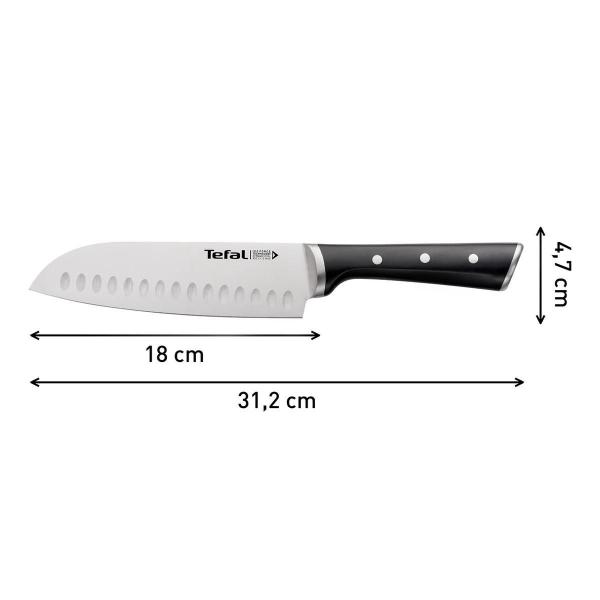 Imagem de Faca Santoku Aço Inox Tefal 18cm Ice Force