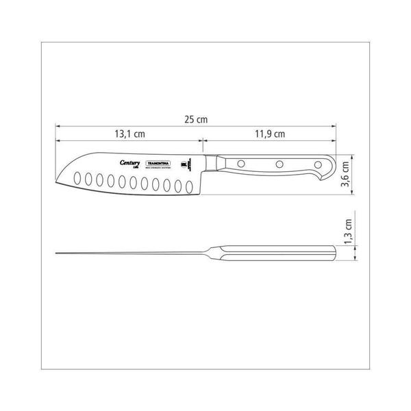 Imagem de Faca Santoku Century Tramontina 5'' Aço Inox Preto