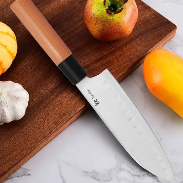 Imagem de Faca Santoku Japan Sulcos Lâmina Aço Inox Chef Profissional