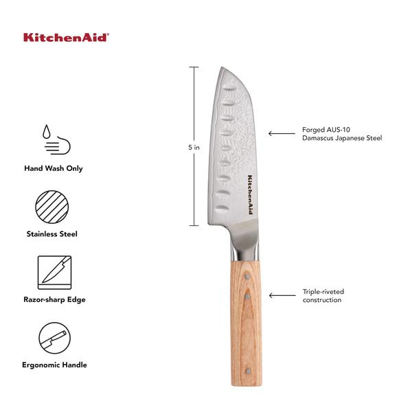 Imagem de Faca Santoku KitchenAid Premium 12,7cm - Aço Damasco AUS-10