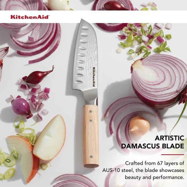 Imagem de Faca Santoku KitchenAid Premium 12,7cm - Aço Damasco AUS-10