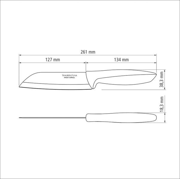 Imagem de Faca Santoku Tramontina Plenus com Lâmina em Aço Inox e Cabo de Polipropileno Preto 5"