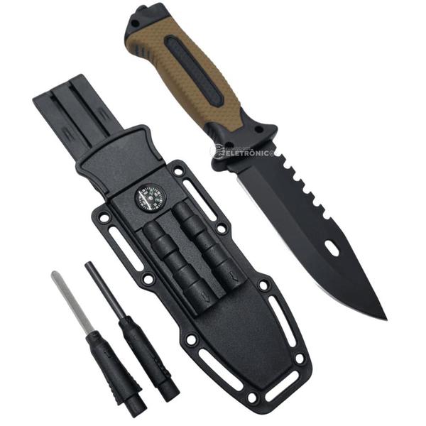 Faca Tática Militar Ideal para Caça, Pesca e Emergências com Acessórios Inclusos SLKA233 -... Faca Tática Militar Ideal para Caça, Pesca e Emergências com Acessórios Inclusos SLKA233 -...