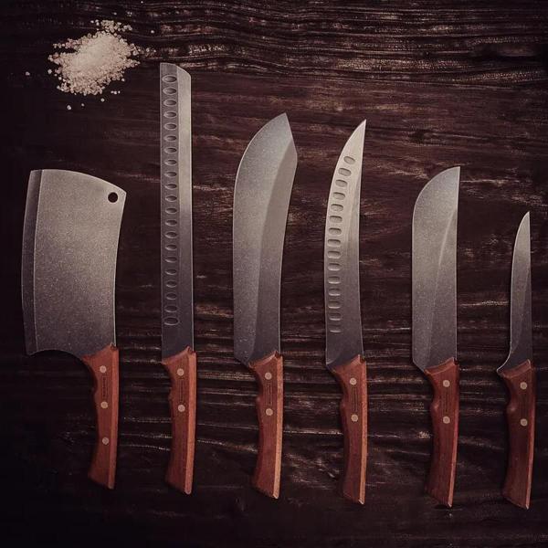 Faca Tramontina Butcher Churrasco Black Inox 10 Cabo Madeira Imagem de Faca Tramontina Butcher Churrasco Black Inox 10 Cabo Madeira