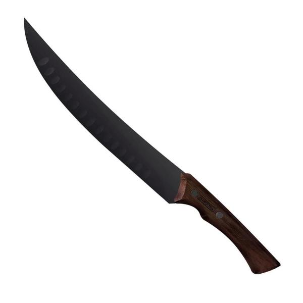 Faca Tramontina Butcher Churrasco Black Inox 10 Cabo Madeira Imagem de Faca Tramontina Butcher Churrasco Black Inox 10 Cabo Madeira