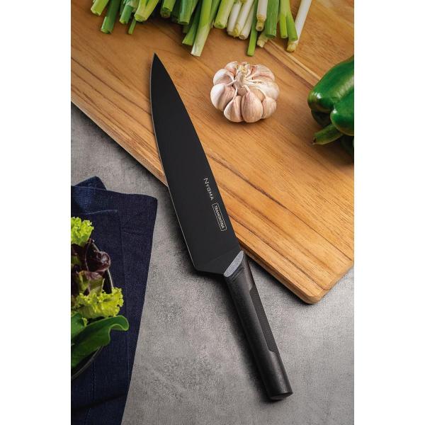 Faca Tramontina Chef 8 Lâmina Aço Inox Nygma Preto Imagem de Faca Tramontina Chef 8 Lâmina Aço Inox Nygma Preto