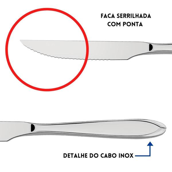 Faca Tramontina Laguna Aço Inox 12 Und Para Churrasco Imagem de Faca Tramontina Laguna Aço Inox 12 Und Para Churrasco