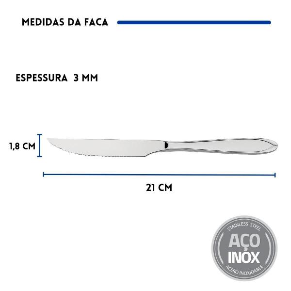 Faca Tramontina Laguna Aço Inox 12 Und Para Churrasco Imagem de Faca Tramontina Laguna Aço Inox 12 Und Para Churrasco