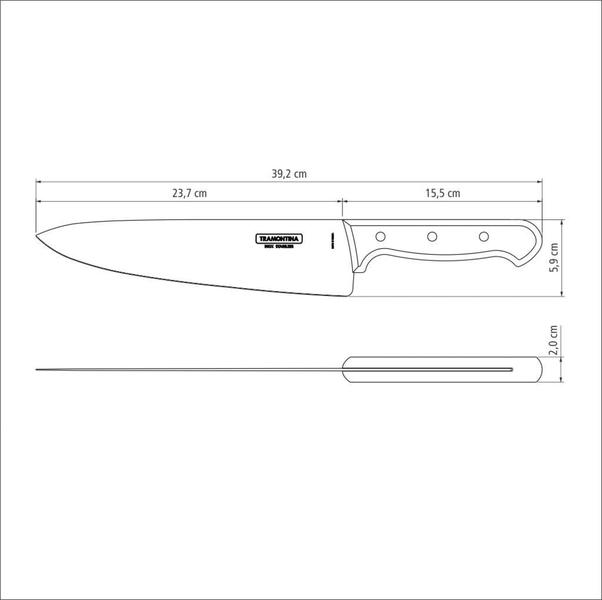 Faca Tramontina para Carne 10" Lâmina em Aço Inox Vermelho Polywood Imagem de Faca Tramontina para Carne 10" Lâmina em Aço Inox Vermelho Polywood