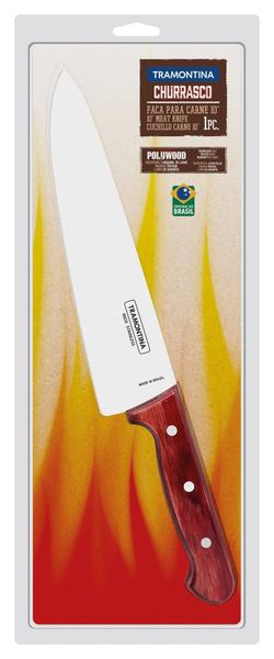 Faca Tramontina para Carne 10" Lâmina em Aço Inox Vermelho Polywood Imagem de Faca Tramontina para Carne 10" Lâmina em Aço Inox Vermelho Polywood