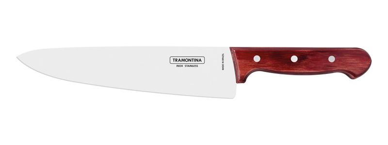 Faca Tramontina para Carne 10" Lâmina em Aço Inox Vermelho Polywood Imagem de Faca Tramontina para Carne 10" Lâmina em Aço Inox Vermelho Polywood