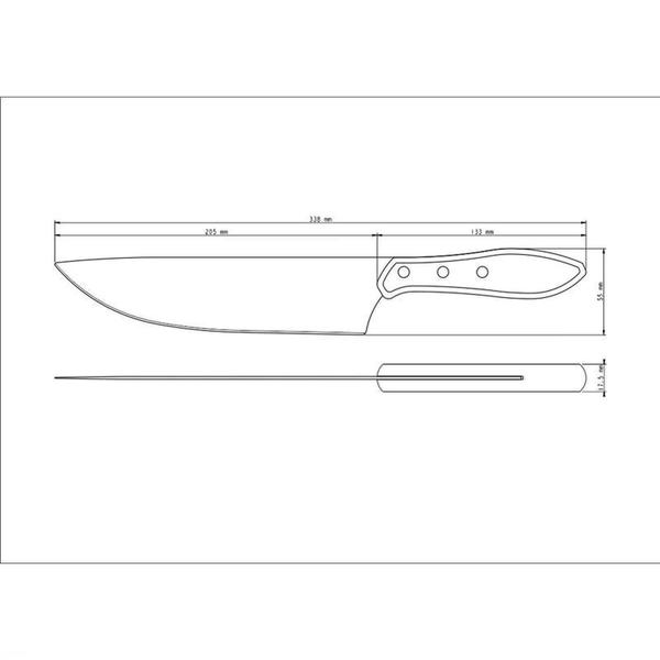 Imagem de Faca Tramontina para Carne 8" em Aço Inox e Cabo Castanho Polywood