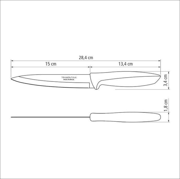 Imagem de Faca utility 6 plenus off white - lamina de aco inox e cabo de polipropileno