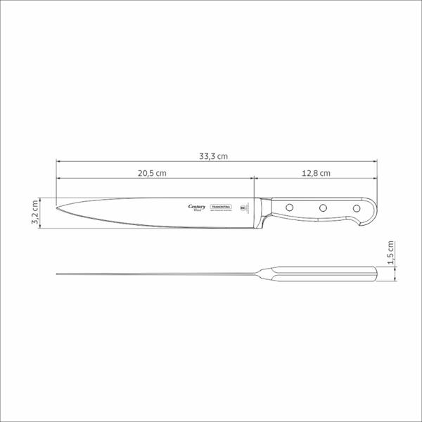 Imagem de Faca Utility Tramontina Aço Inox Century Wood 8'' Castanho