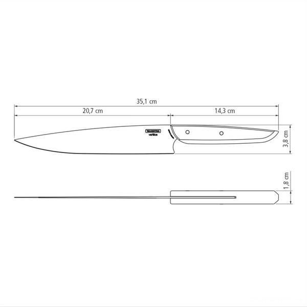 Imagem de Faca Utility Tramontina Verttice com Lâmina em Aço Inox e Cabo de Madeira Natural 8"