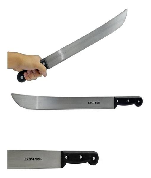 Facão 20'' 62Cm Preto Caça Mato Esporte Afiado Camping Cabo - Geral Imagem de Facão 20'' 62Cm Preto Caça Mato Esporte Afiado Camping Cabo