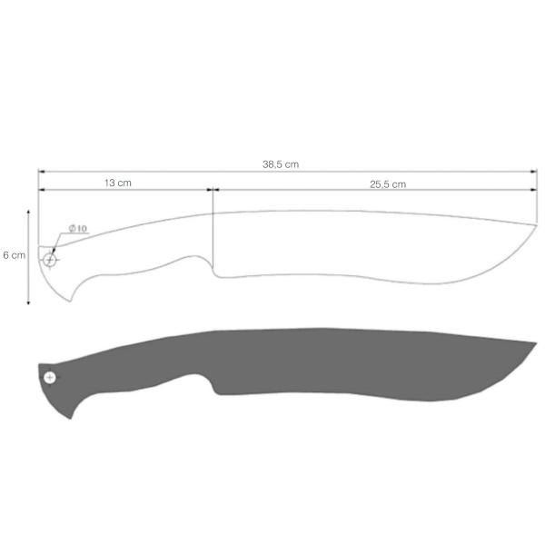 Imagem de Facão Fighter Artesanal 10' Aço Carbono 5160 Full Tang 4mm Cabo Madeira Imbuia com Bainha