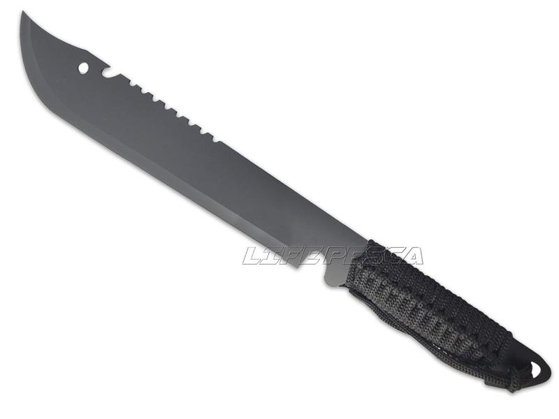 Imagem de Facão Tático de Sobrevivência Taue Black XWD-6 Com Bainha (48,5cm)