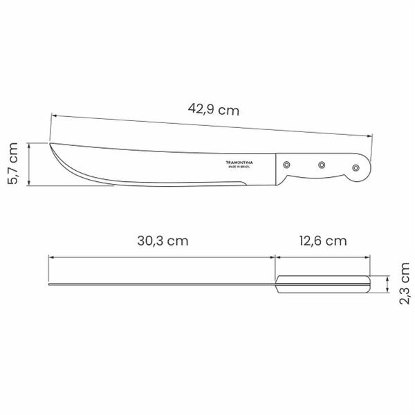 Imagem de Facão Tramontina 12 Polegadas para Mato Lâmina de Aço Carbono 30 cm Cabo de Polipropileno 12,5 cm